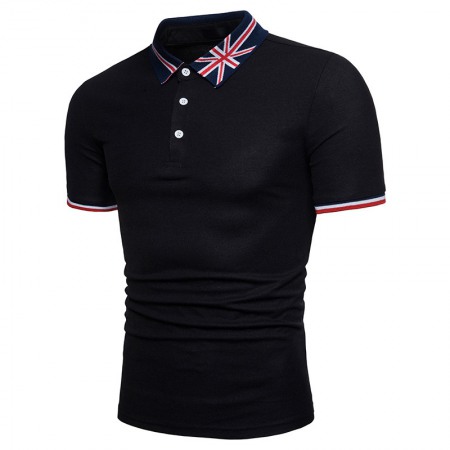 T-Shirt Men's Short-Sleeved Polo Shirts Solid Color Lapel T-Shirt Polo Shirt